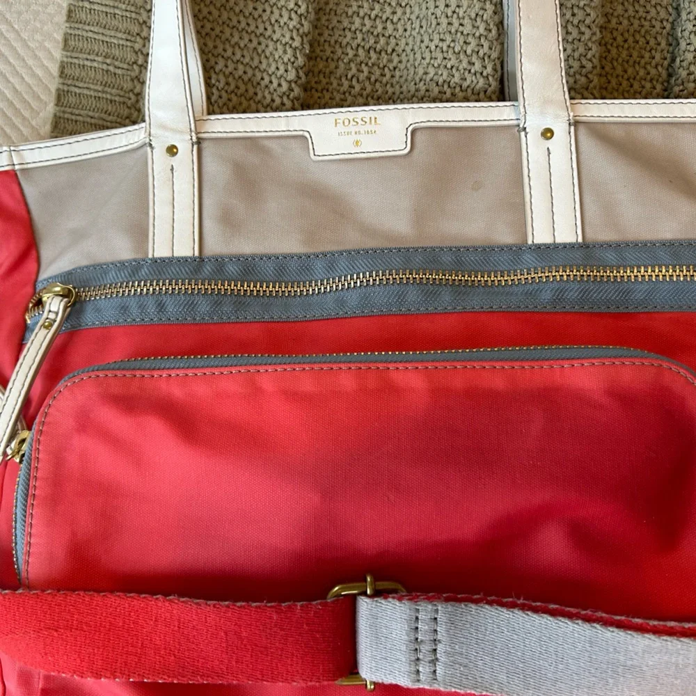 Fossil orange bag one shoulder cross book bag